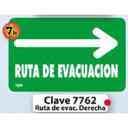 SENAL DE RUTA DE EVACUACION A LA DERECHA 7762